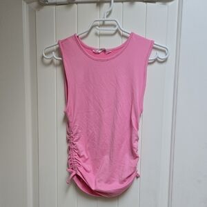 UKids Chic Pink Sleeveless Tank Top Children Large Ruffle Bottom Shirt